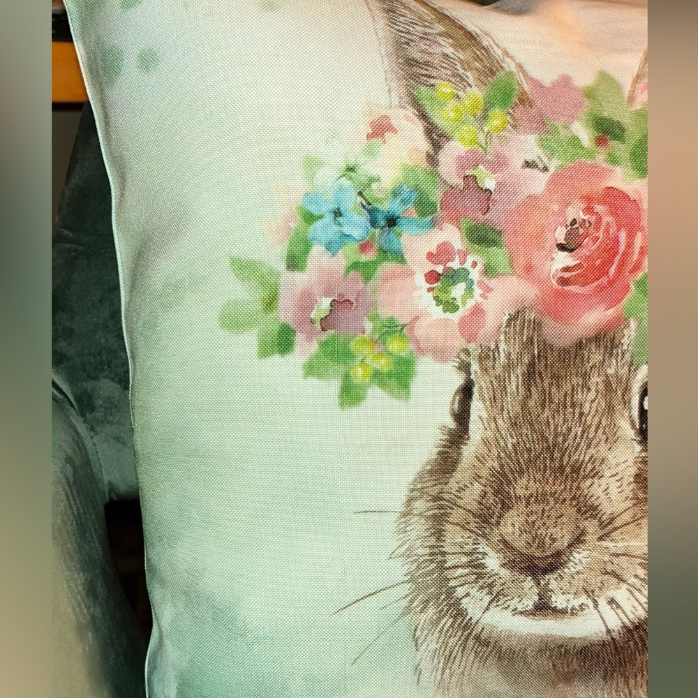 Beautiful Bunny pillow cover AND insert! - Picture 2 of 6